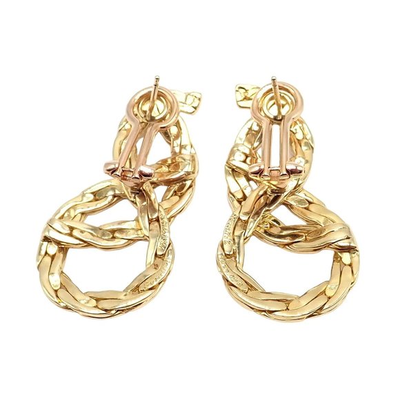 Authentic! Vintage Buccellati 18k Yellow Gold Knot Rope Coil Earrings - Picture 10 of 10